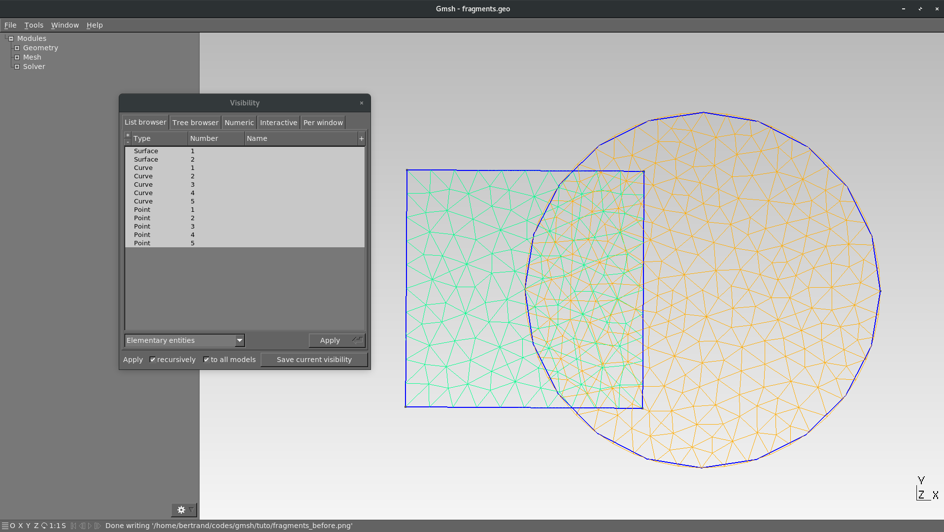 Without `BooleanFragments`: overlapping meshes